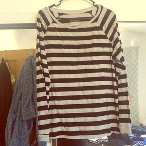 Black/Gray Striped Long Sleeve TShirt